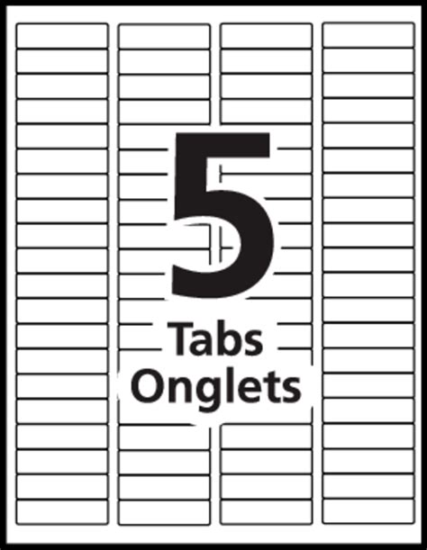 Avery Tabs Template